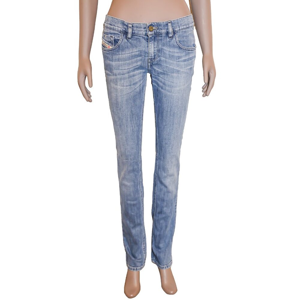 Diesel Medium Wash Skinny Jeans Trendy Low Rise Stretch‎ Denim Slim Fit Pants